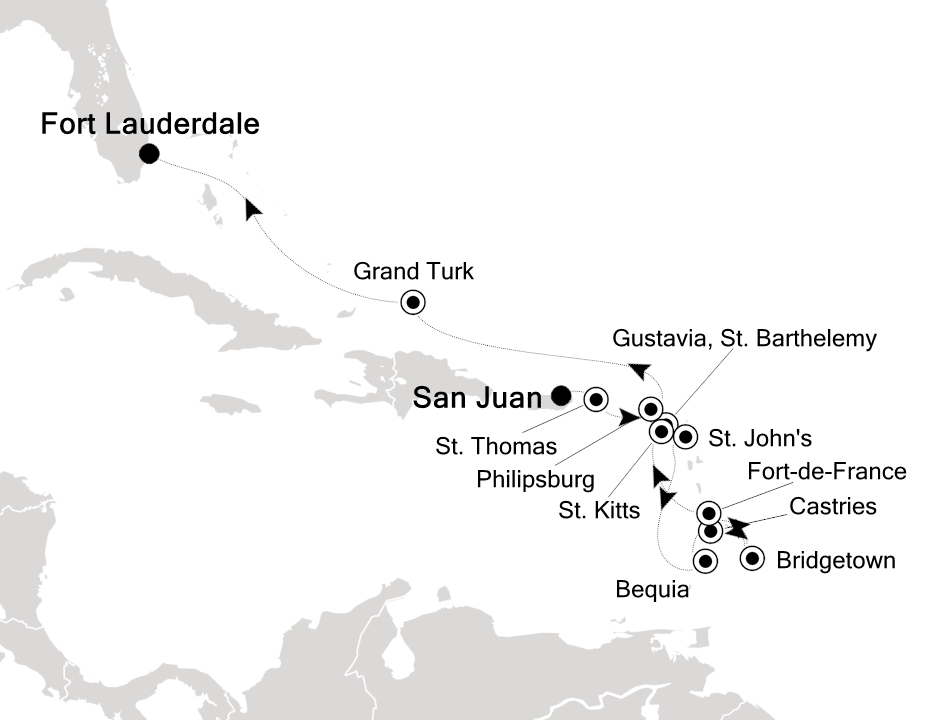 Caribbean & Central America Cruise Itinerary Map