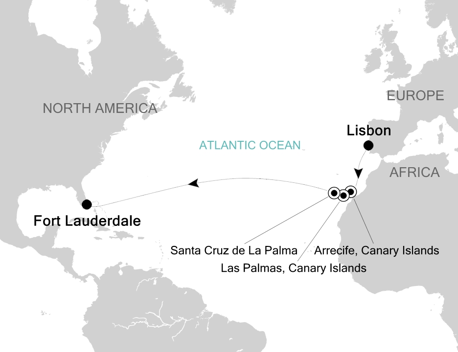 Transoceanic Cruise Itinerary Map