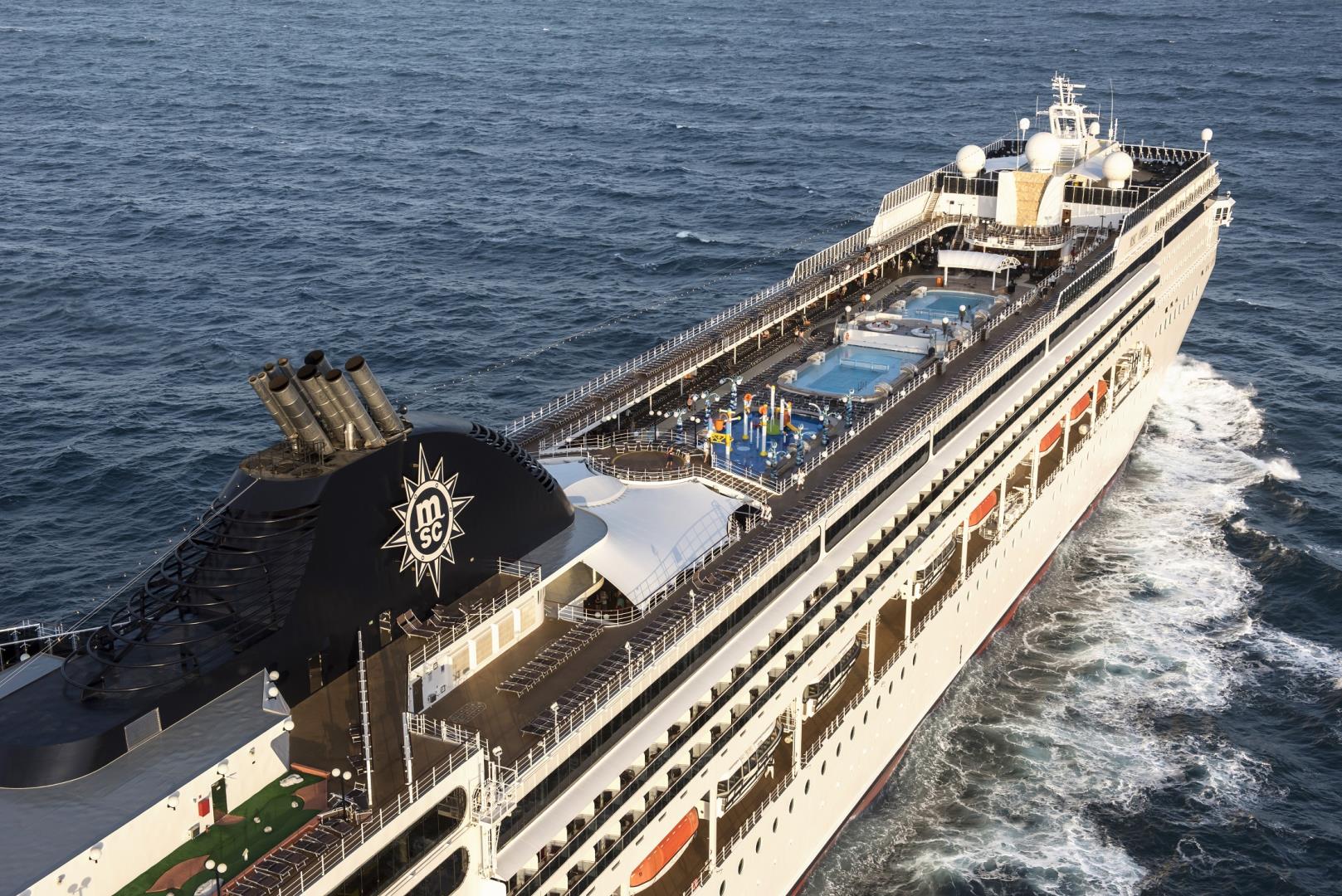 MSC Opera aerial view of pool deck